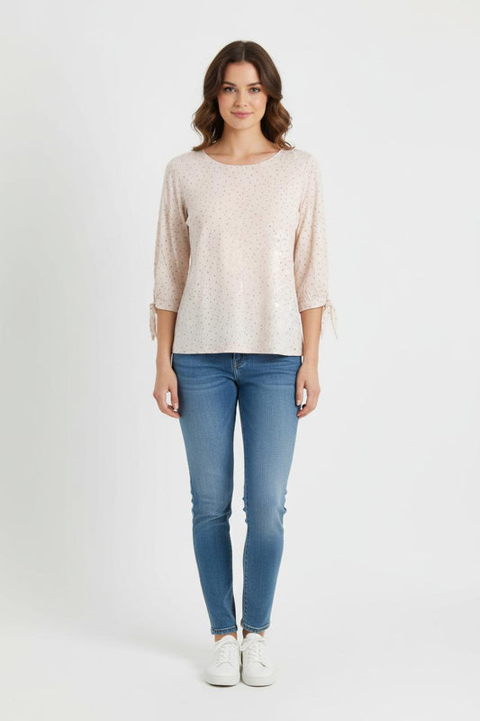 Blouse Beige à Pois - Taille S/36