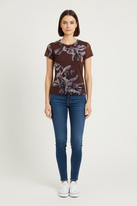 Tee-shirt Violet et Noir - Taille XS/34