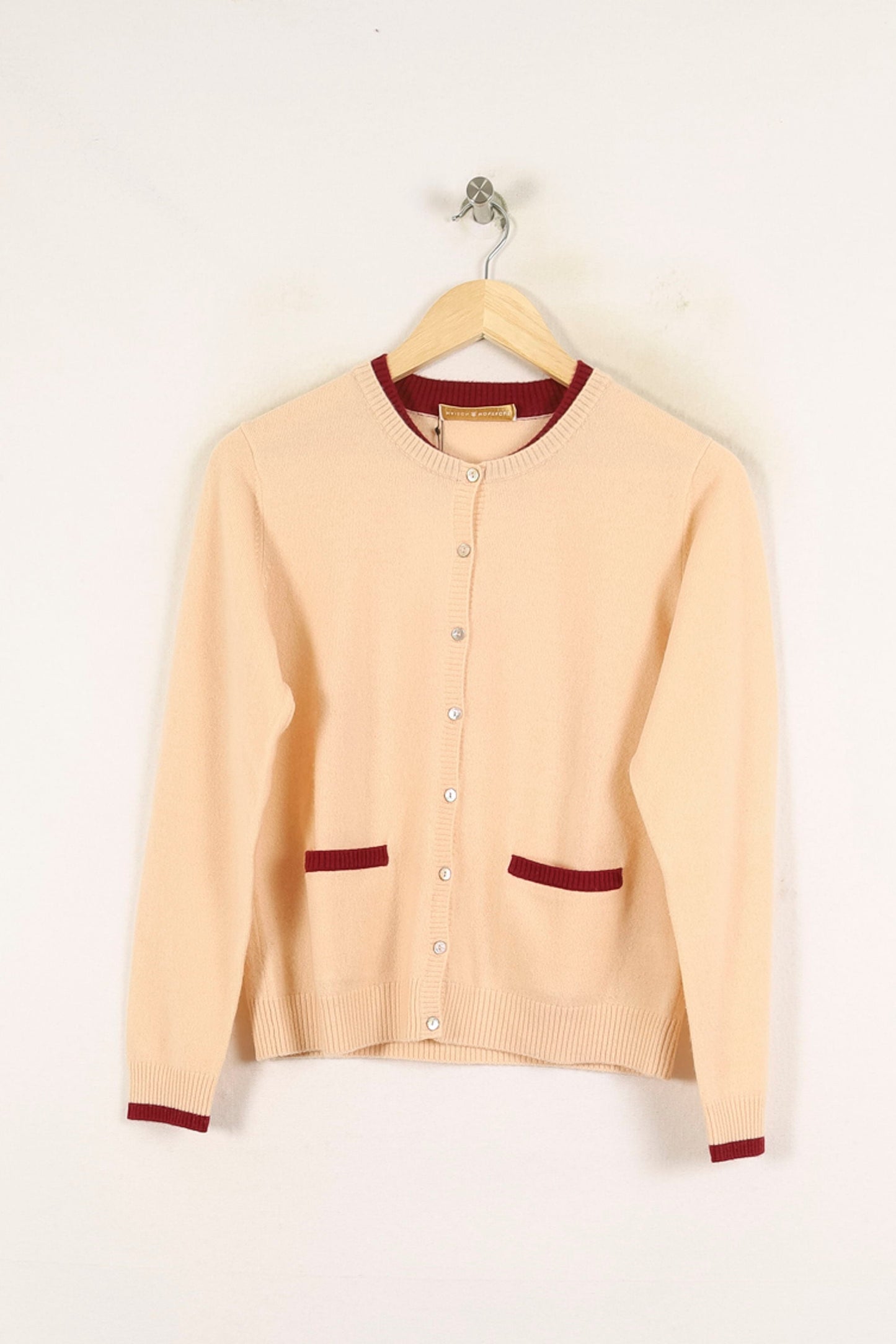 Cardigan Beige et Bordeaux - Taille L/40