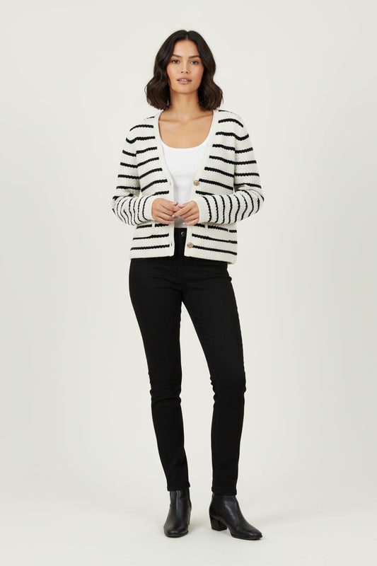 Cardigan Blanc et Noir - Taille XS/34