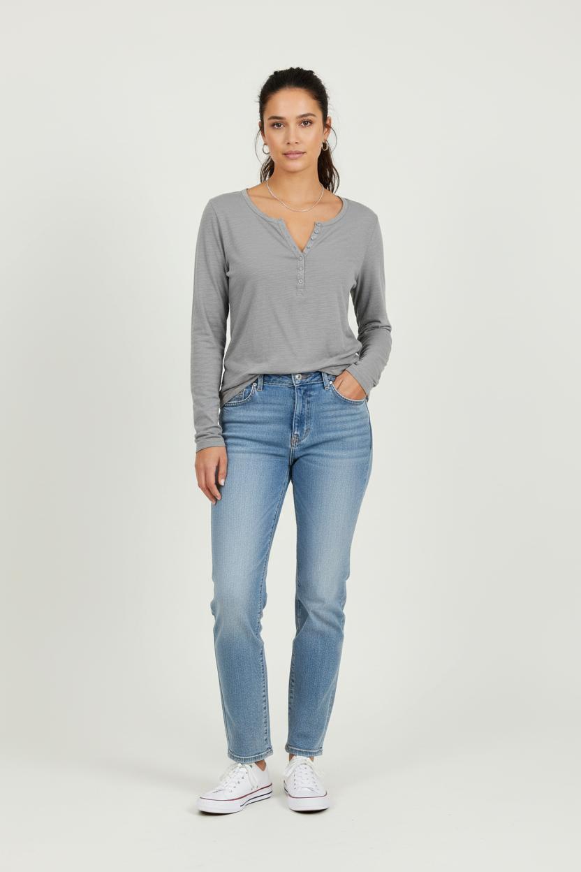 Tee-shirt Manches Longues Gris - Taille S/36