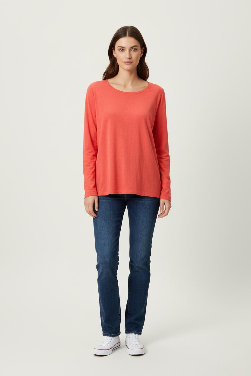 Tee-shirt Manches Longues Rouge - Taille S/36