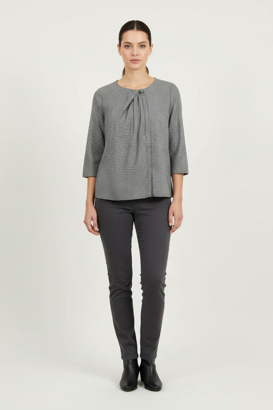 Blouse Noire et Blanche - Taille S/36