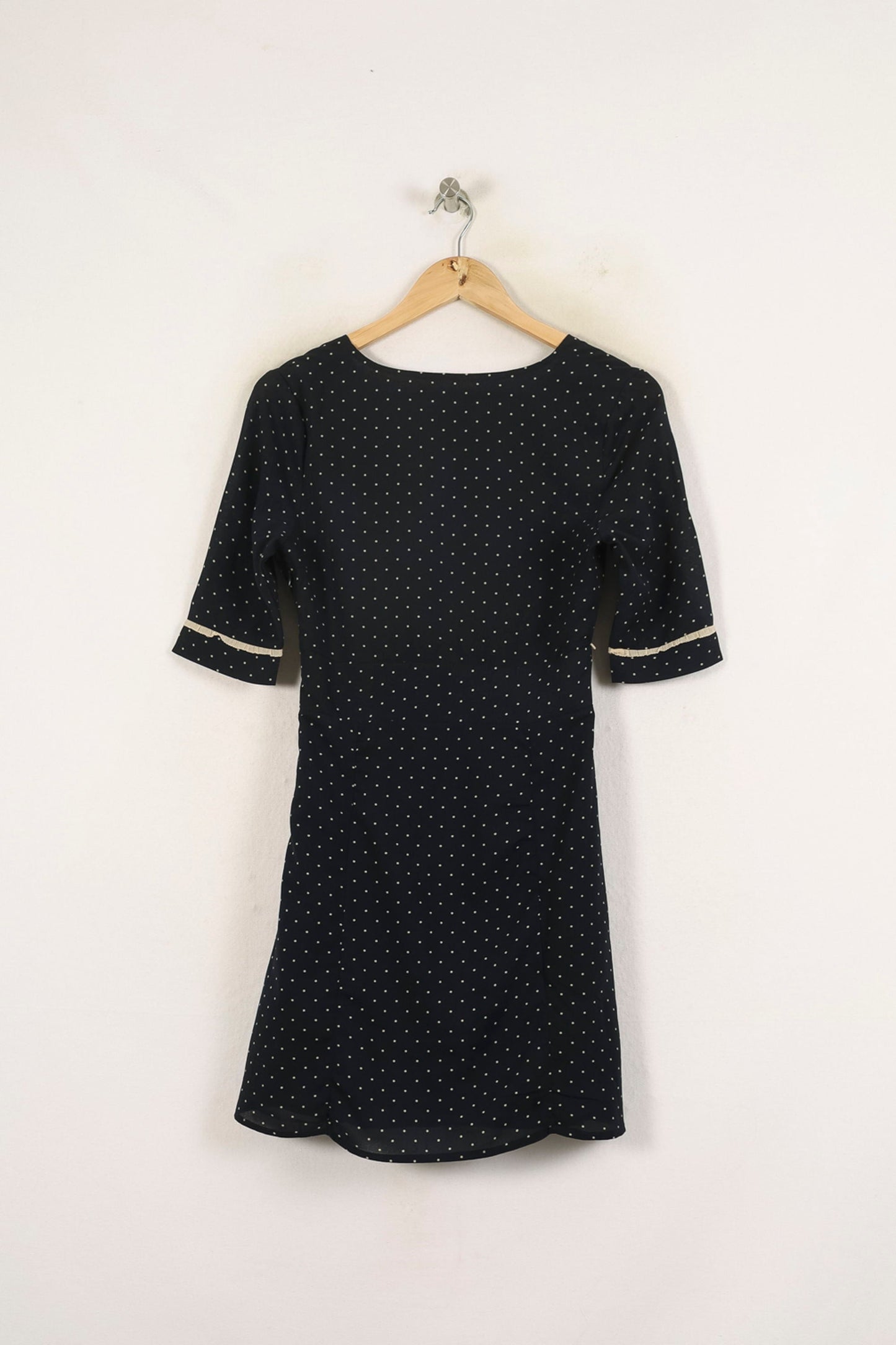 Robe Courte Bleue à Pois Blancs - Taille S/36