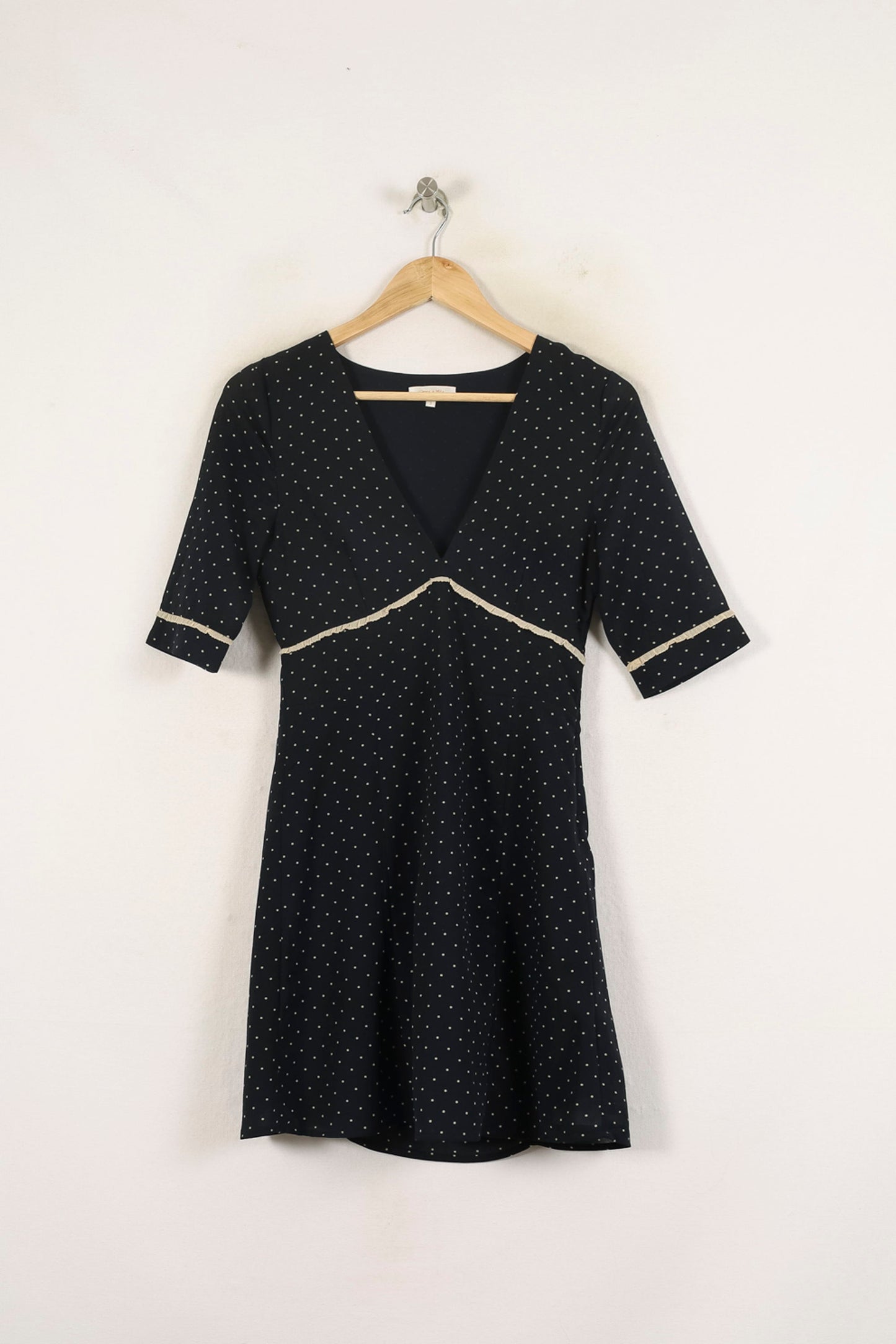 Robe Courte Bleue à Pois Blancs - Taille S/36