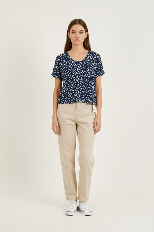 Blouse Bleue et Blanche - Taille S/36