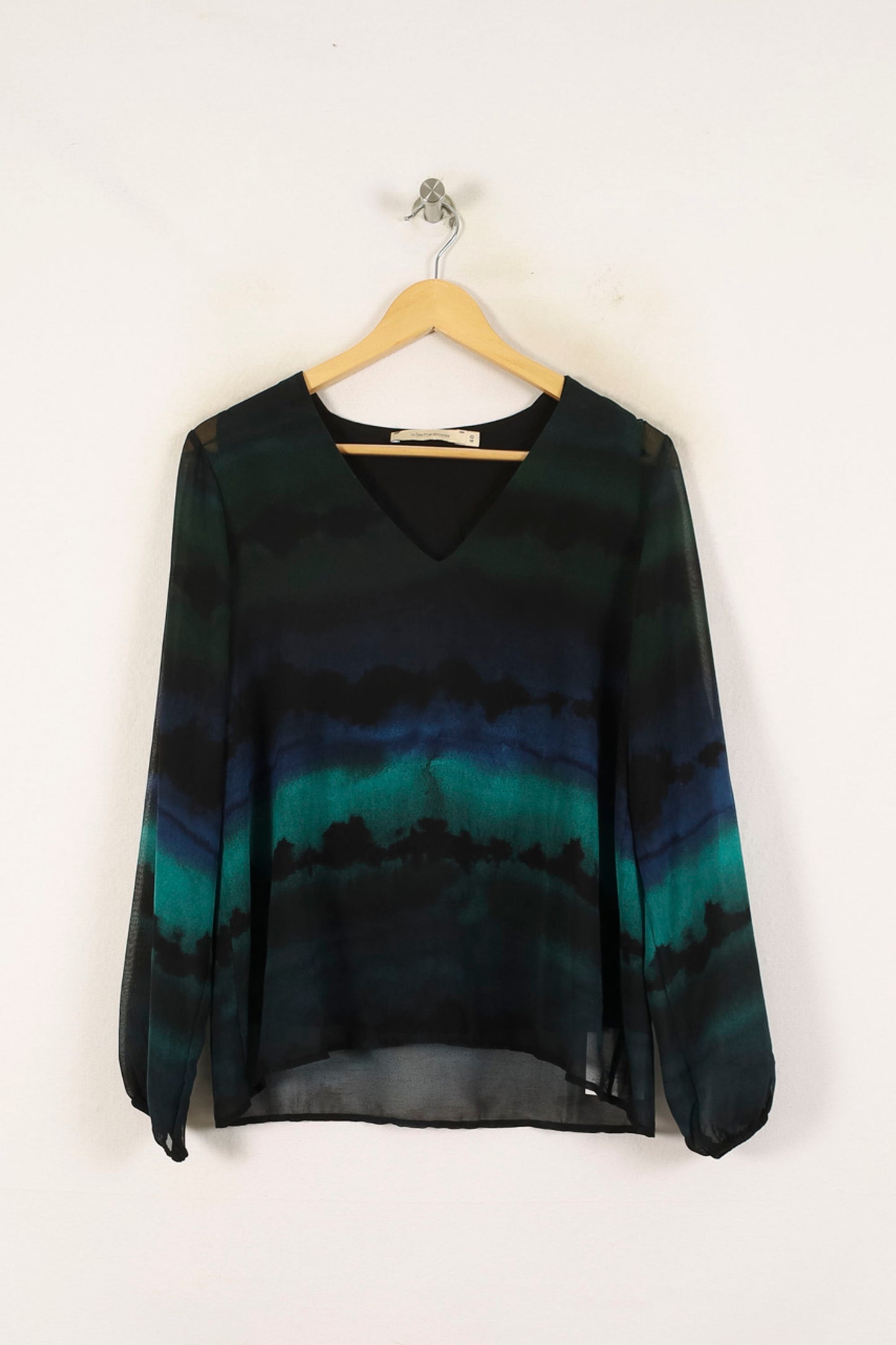 Blouse Verte et Noire - Taille L/40