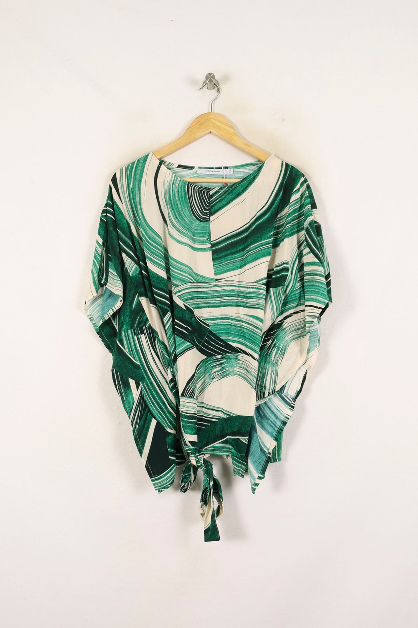 Blouse Verte et Blanche - Taille L/40