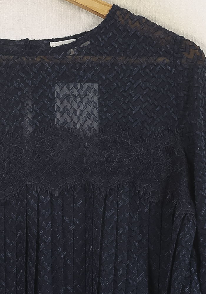 Blouse en Dentelle Bleue - Taille M/38