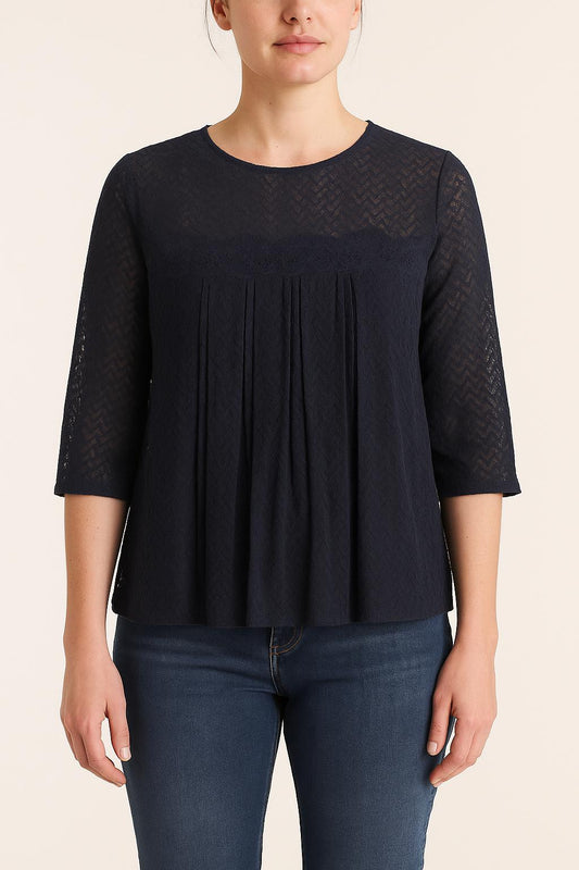 Blouse en Dentelle Bleue - Taille M/38