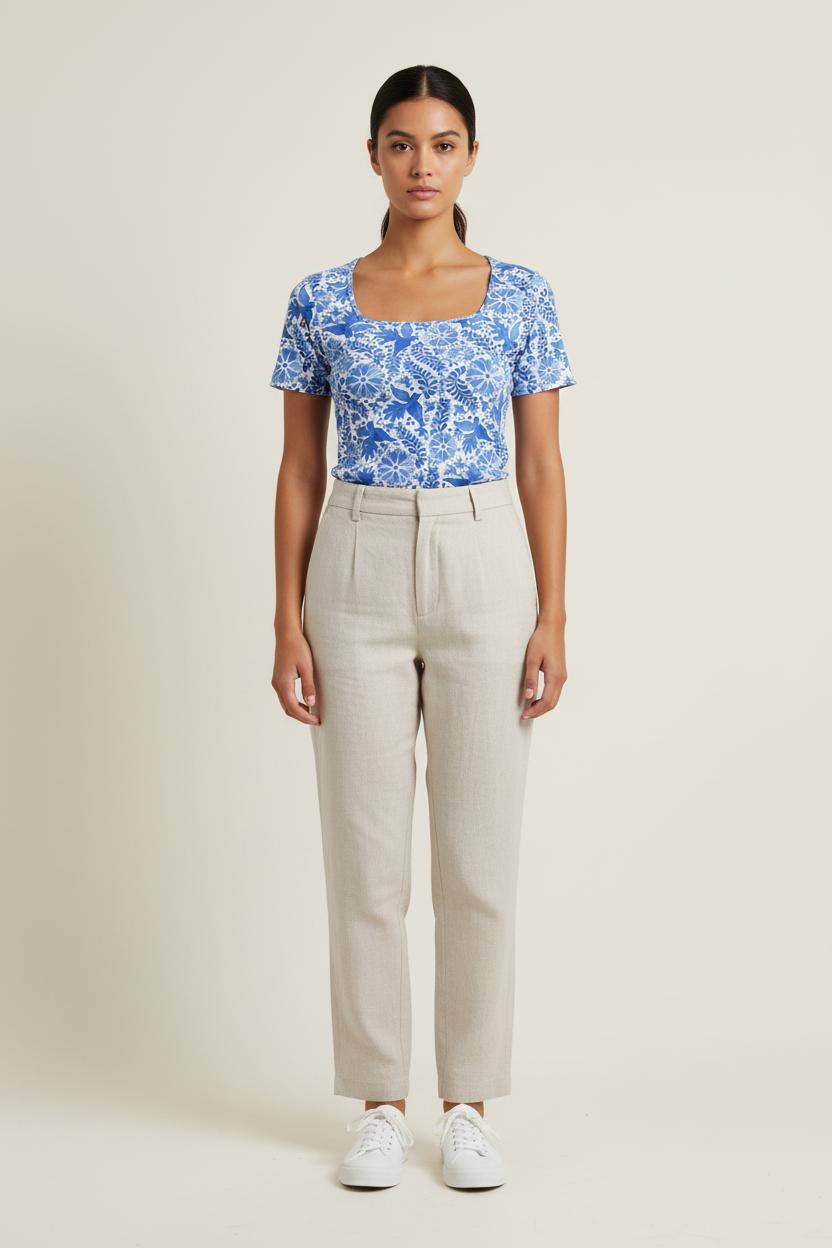 Tee-shirt Bleu et Blanc - Taille XS/34