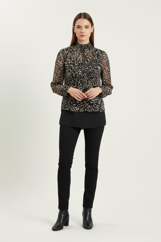 Blouse Noire et Blanche - Taille S/36