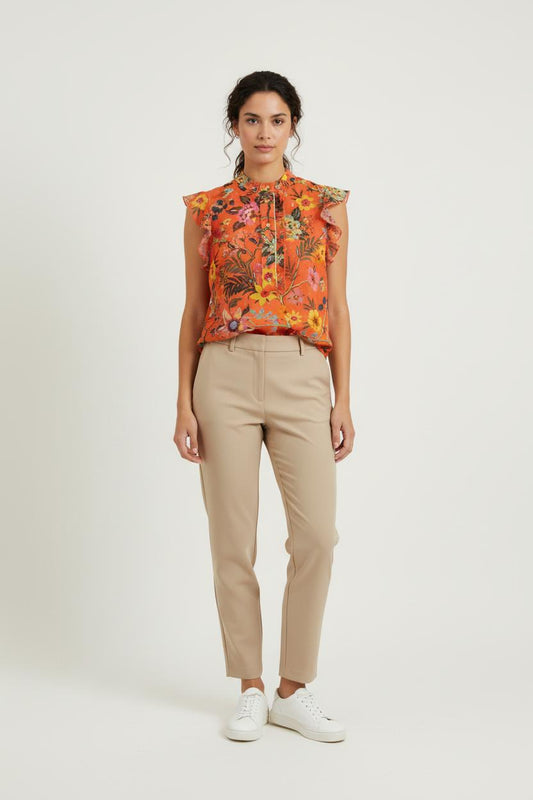 Blouse Orange et Multicolore - Taille S/36