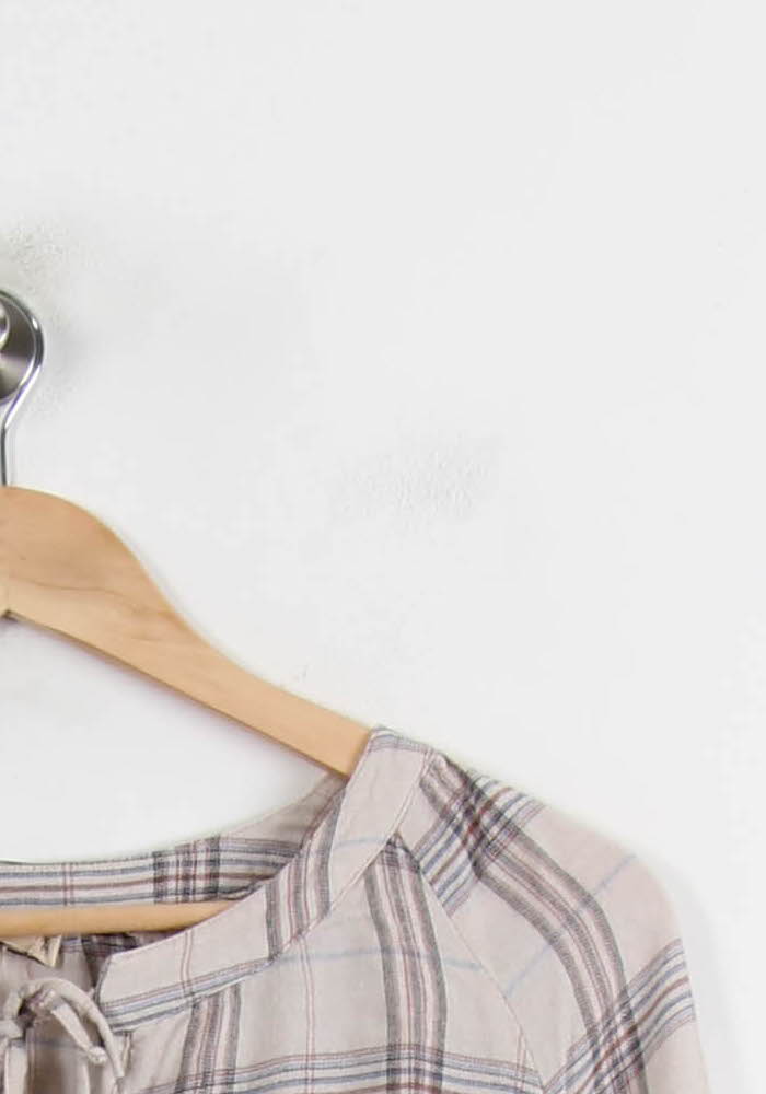 Blouse Beige à Carreaux - Taille M/38