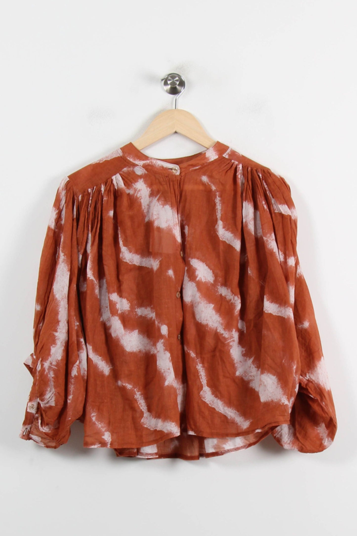 Blouse Marron et Blanche - Taille M/38