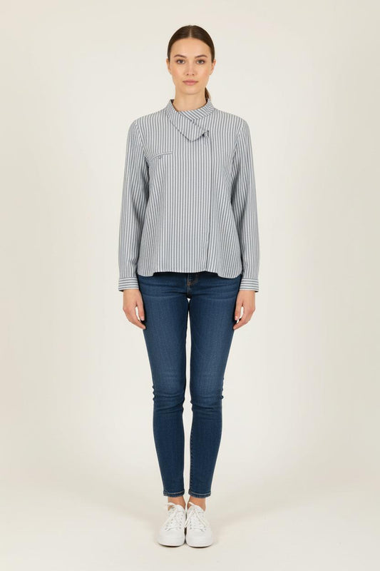 Chemise Rayée Grise et Blanche - Taille S/36