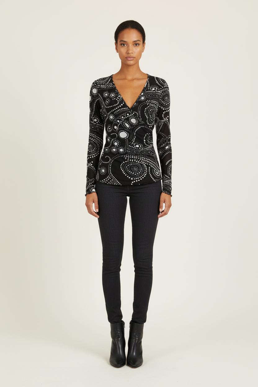 Blouse Noire et Blanche - Taille XL/42