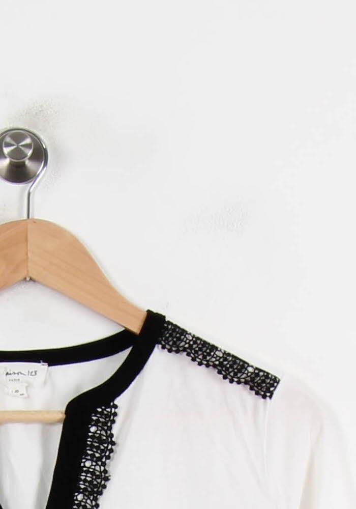 Blouse Blanche et Noire - Taille L/40