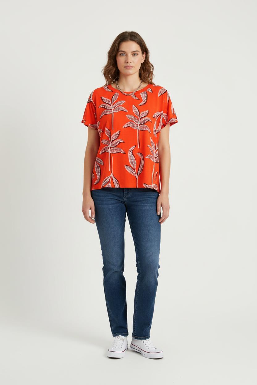 Tee-shirt Orange et Blanc - Taille S/36