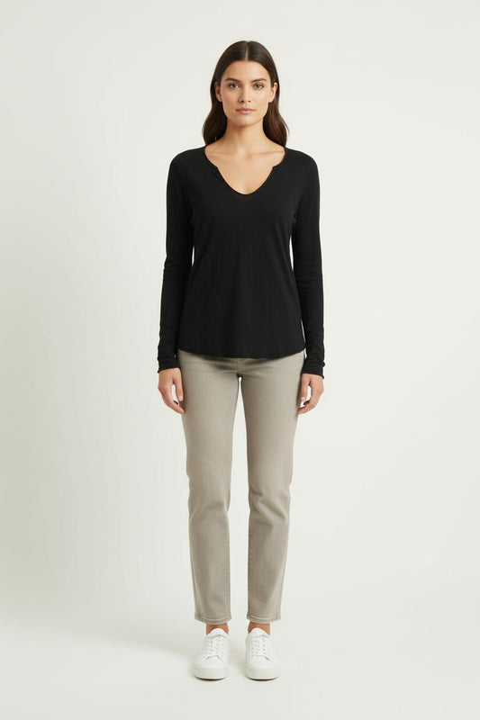 T-shirt Manches Longues Noir - Taille S/36