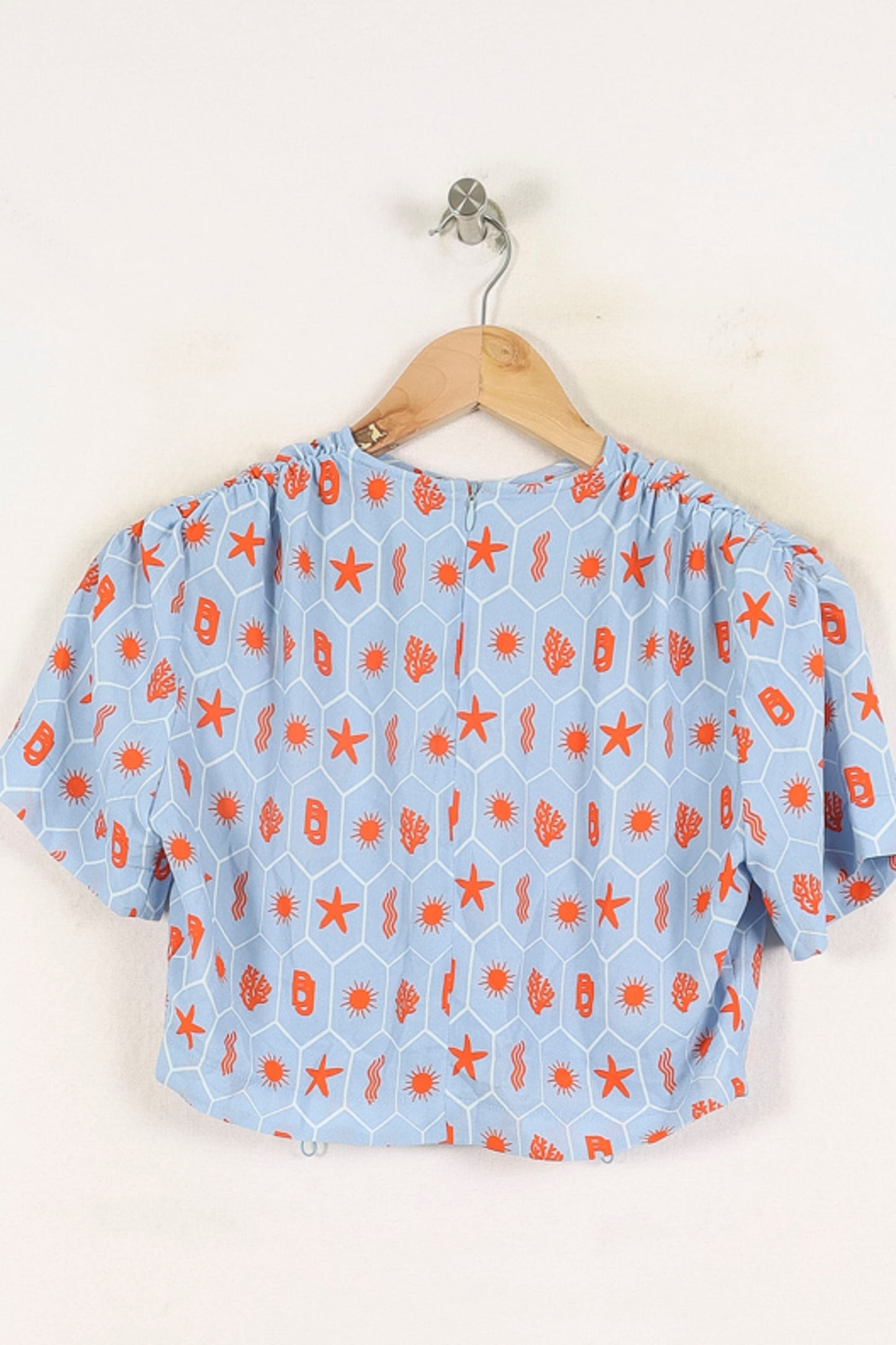 Blouse Bleu et Orange - Taille S/36