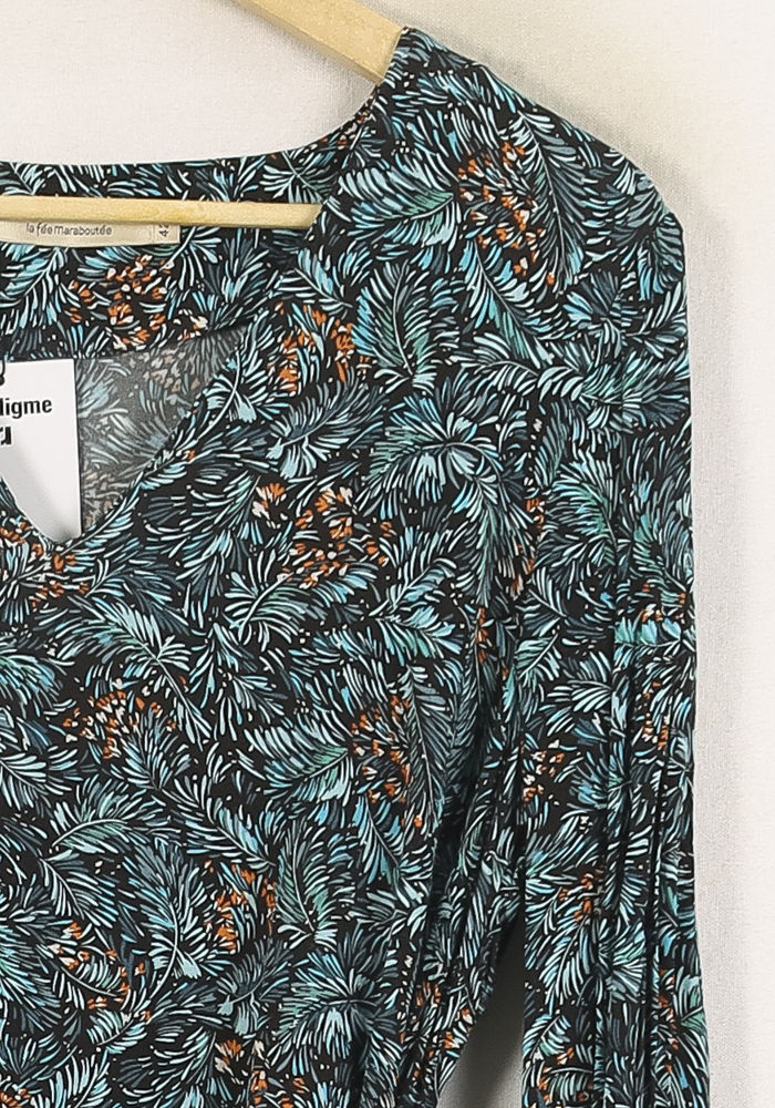 Robe Mi-longue Bleue et Orange - Taille XL/42