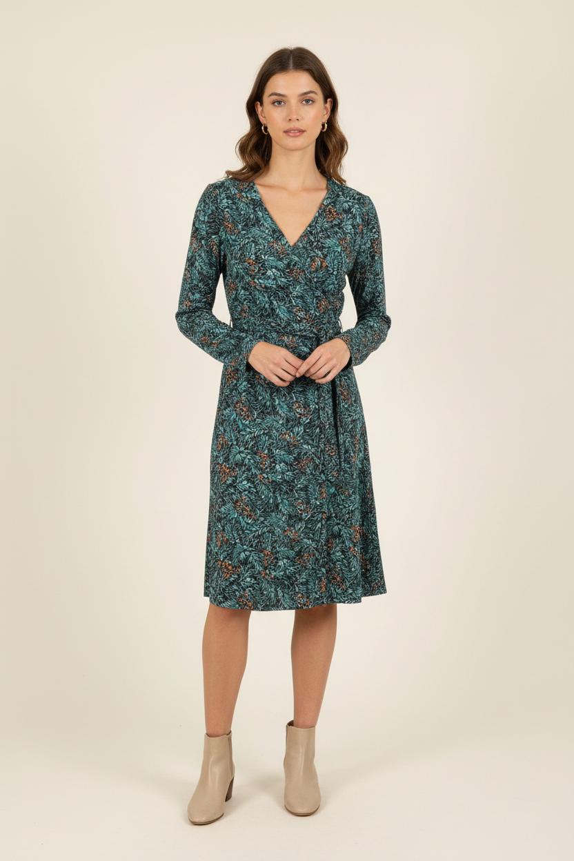 Robe Mi-longue Bleue et Orange - Taille XL/42