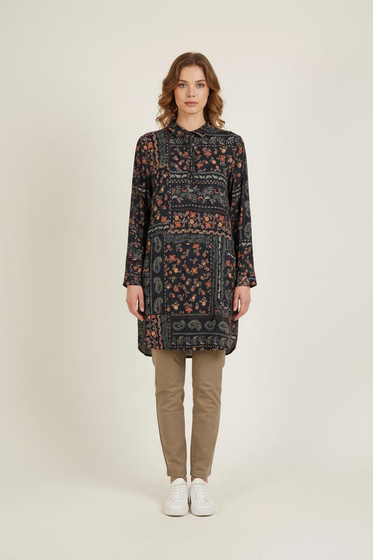 Robe Imprimée Bleu et Orange - Taille XL/42