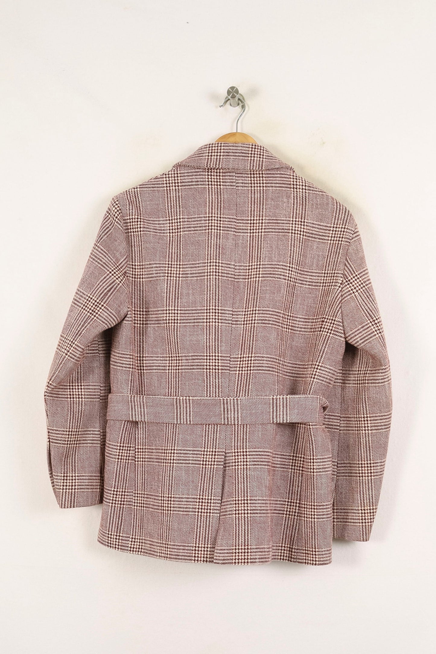 Blazer à Carreaux Bordeaux et Beige - Taille L/40