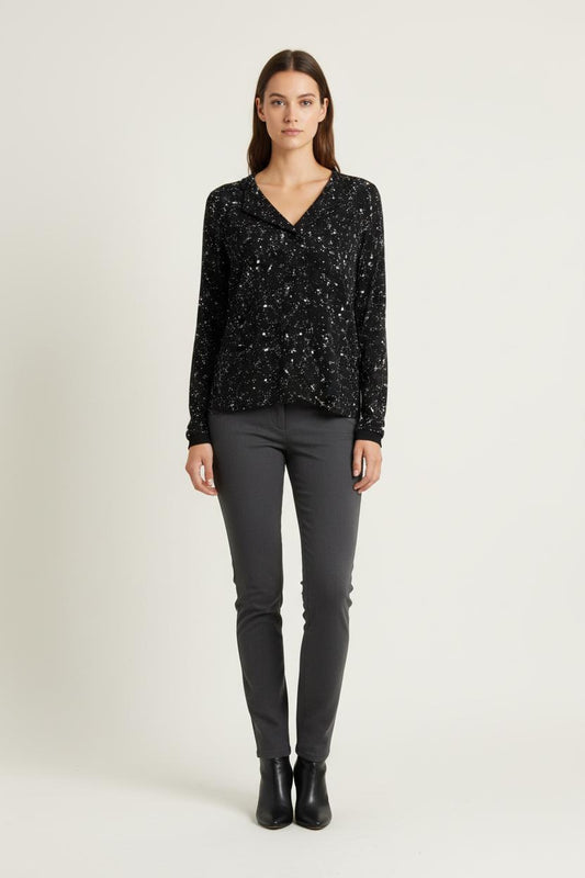 Blouse Noire et Blanche - Taille XS/34