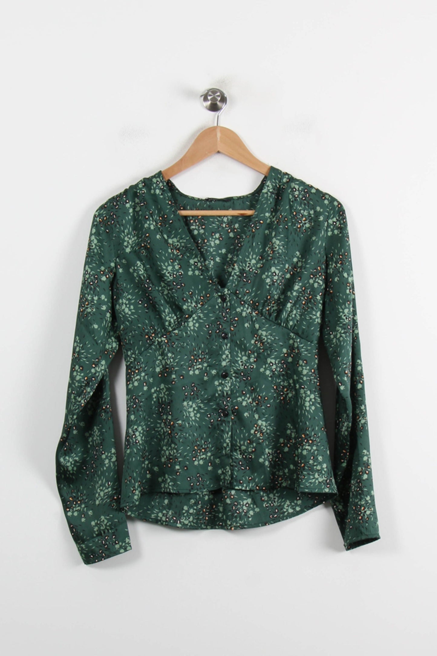 Blouse Verte et Blanche - Taille S/36