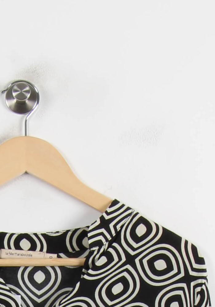 Robe Droite Noire et Blanche - Taille L/40