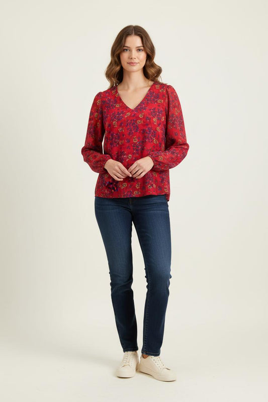Blouse Rouge et Bleu - Taille XL/42