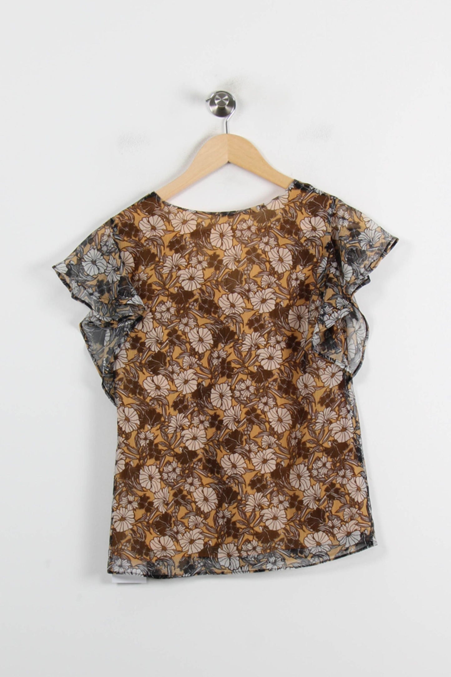 Blouse Jaune et Marron - Taille XS/34