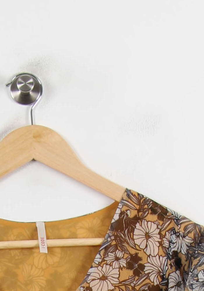 Blouse Jaune et Marron - Taille XS/34