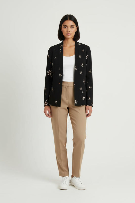 Blazer Noir à Fleurs - Taille XS/34