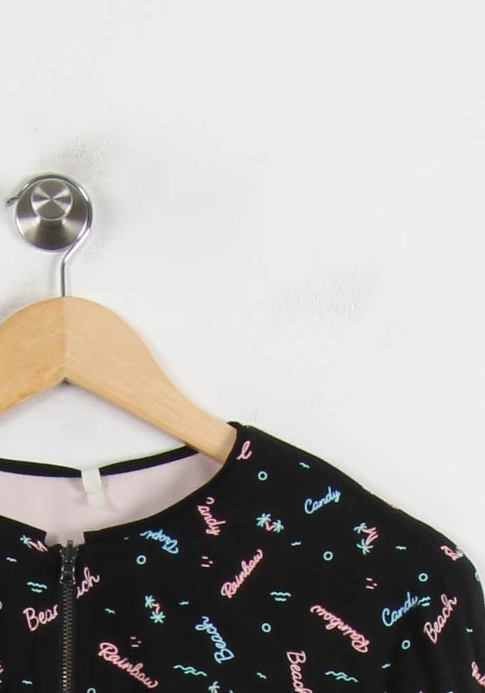 Blouson Noir et Rose - Taille S/36