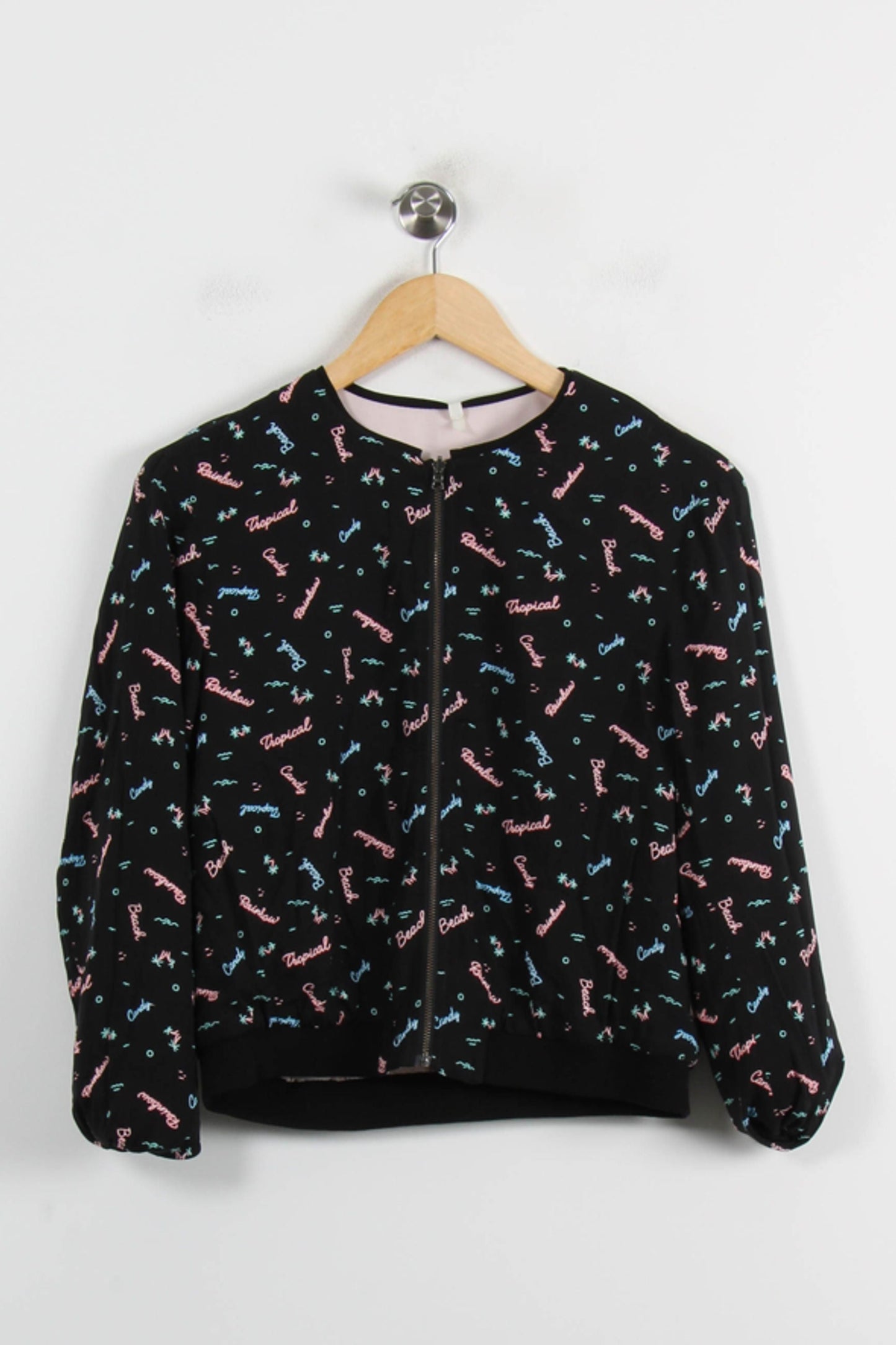 Blouson Noir et Rose - Taille S/36