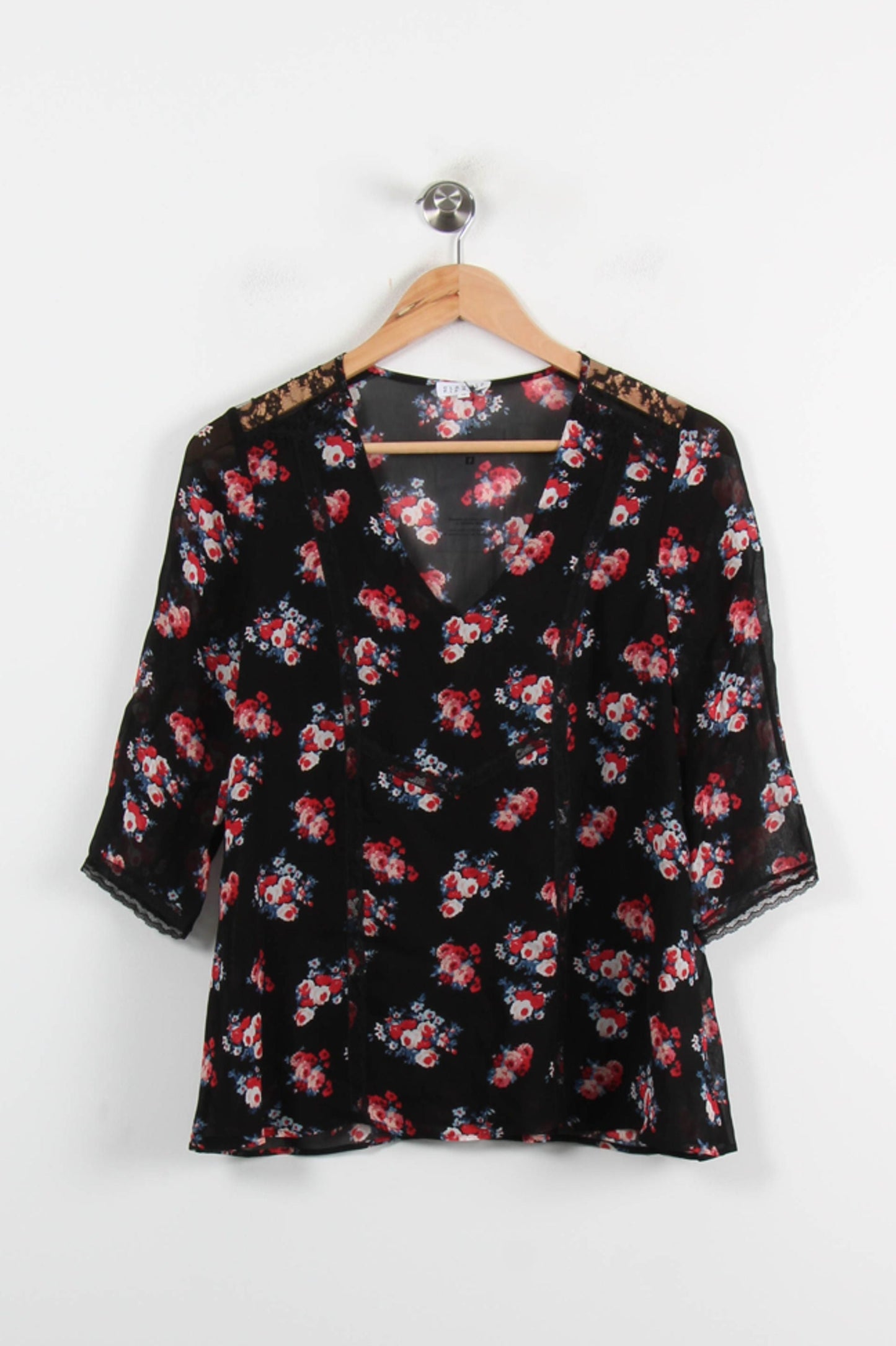 Blouse Noire et Rouge - Taille S/36