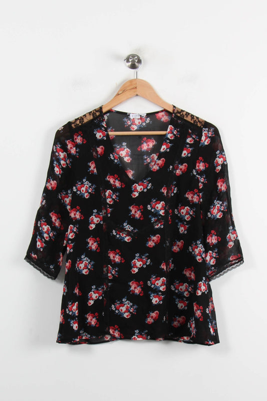 Blouse Noire et Rouge - Taille S/36