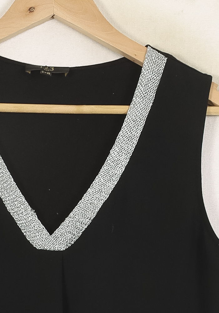 Débardeur Noir et Argenté - Taille M/38