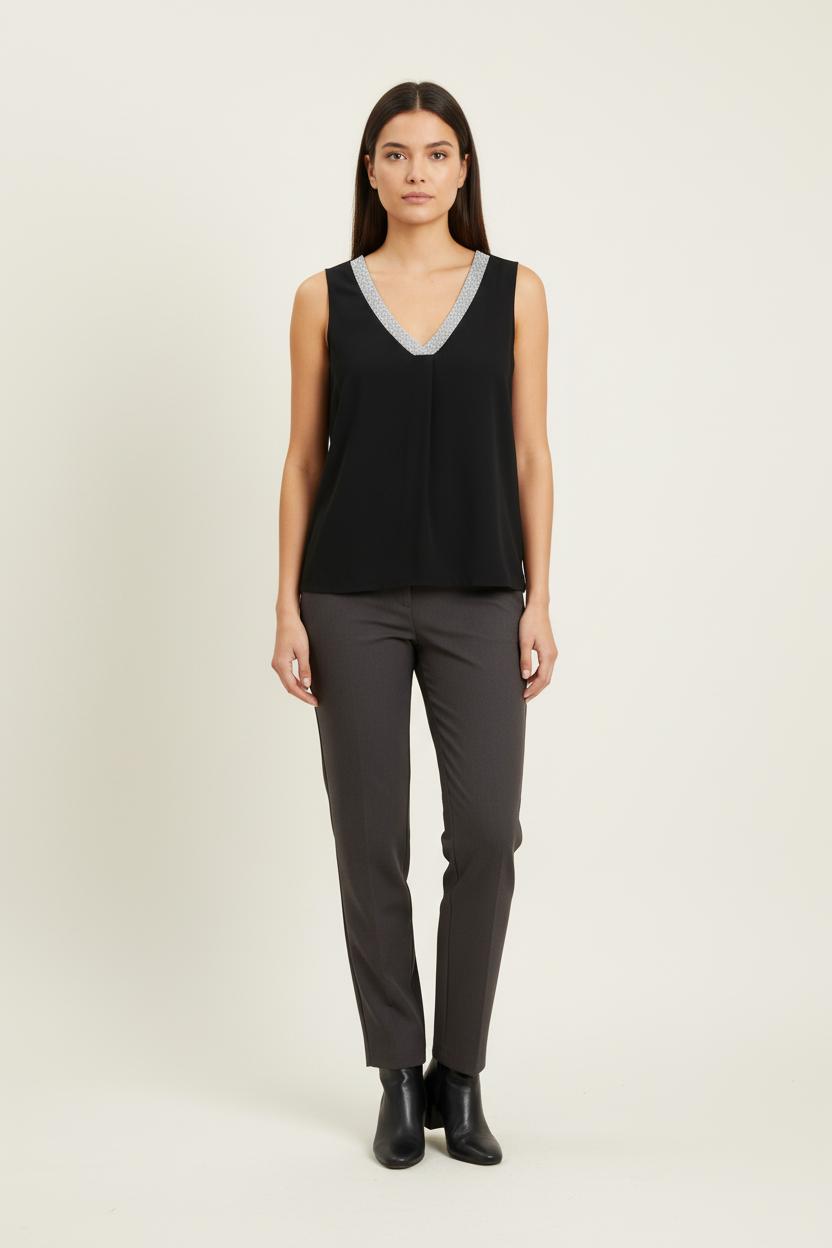 Débardeur Noir et Argenté - Taille M/38