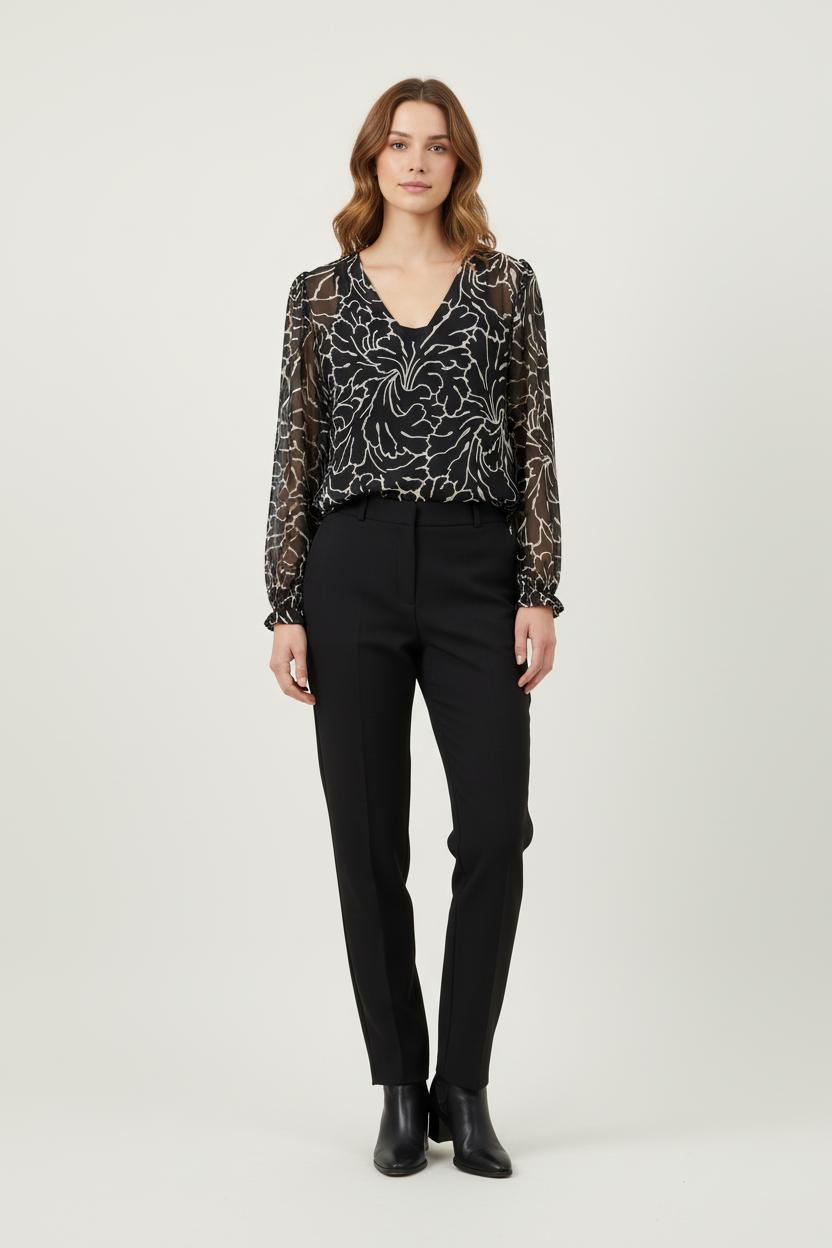 Blouse Noire et Blanche - Taille XL/42