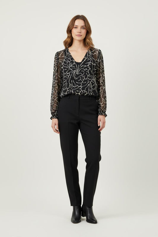 Blouse Noire et Blanche - Taille XL/42