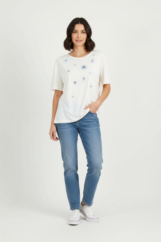 Tee-shirt Blanc et Bleu - Taille XL/42