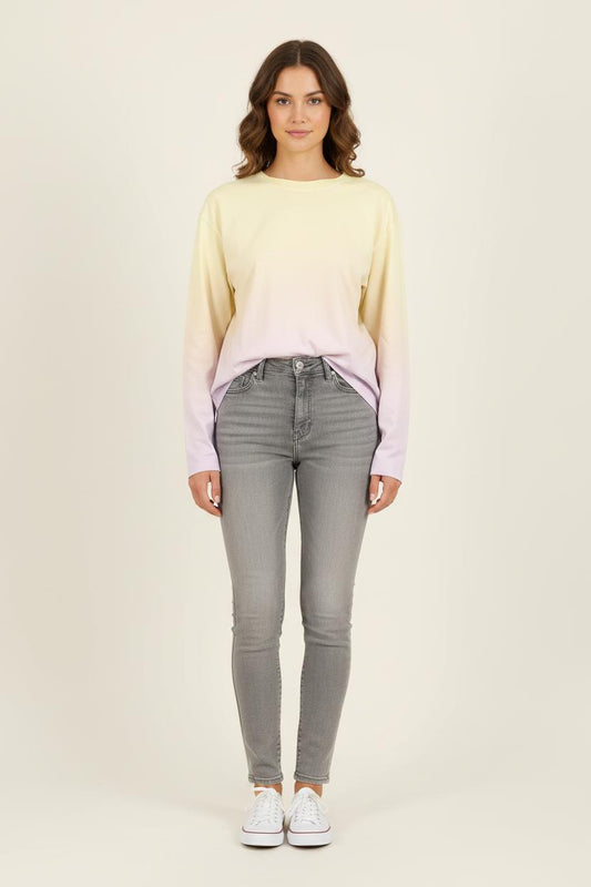 Tee-shirt Manches Longues Jaune et Violet - Taille M/38