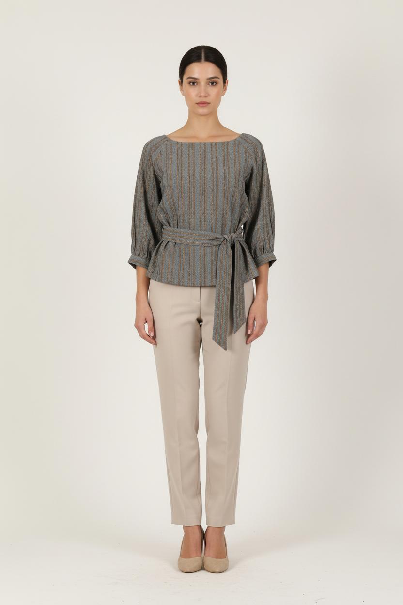 Blouse Grise et Dorée - Taille S/36