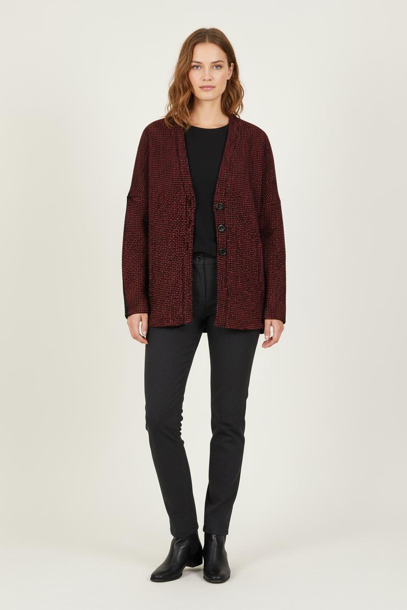 Veste Noire et Rouge - Taille S/36