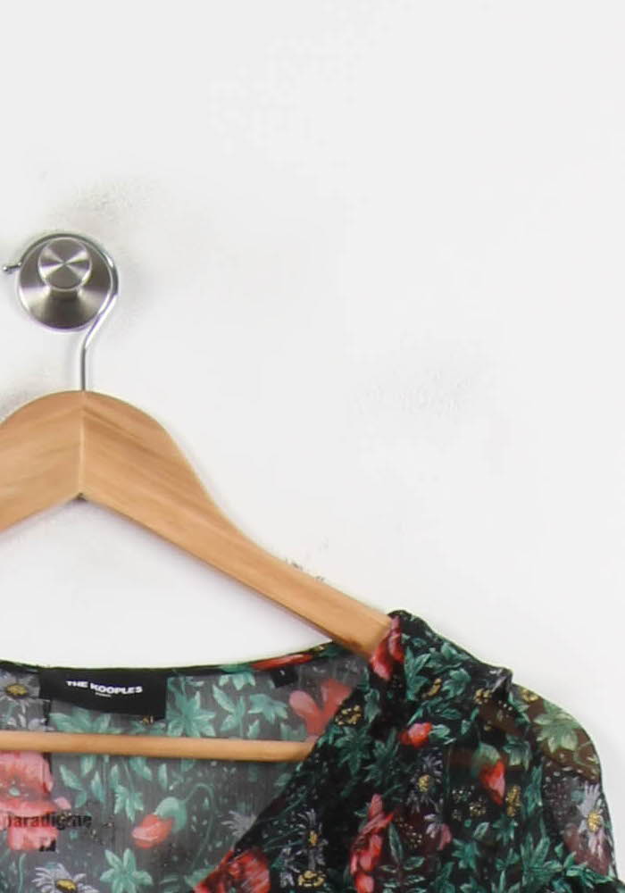 Blouse Verte et Rouge - Taille S/36