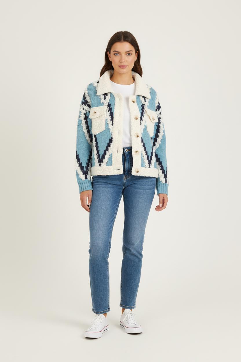 Veste Bleu et Blanc - Taille S/36